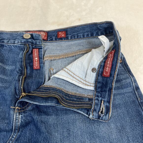 Lucky Brand Jeans Mini Skirt Womens 10/30 Blue Denim Raw Hem Distressed Festival - Picture 4 of 9